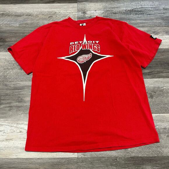 Detroit Red Wings T-Shirt Vintage Starter Red Mens L NHL Graphic Athletic 90s - Picture 1 of 9